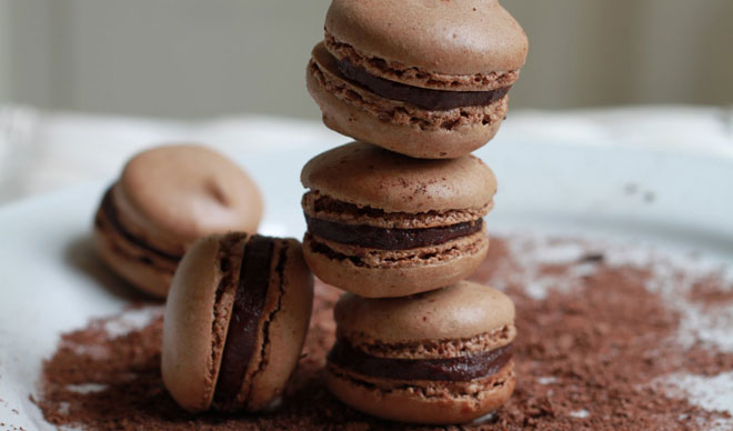 Macarons franceses con chocolate |